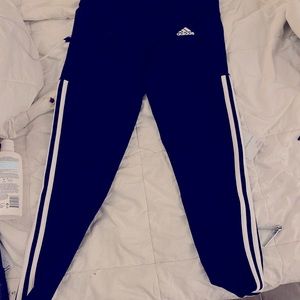 ADIDAS BLACK W 3 STRIPE LEGGINGS SIZE M